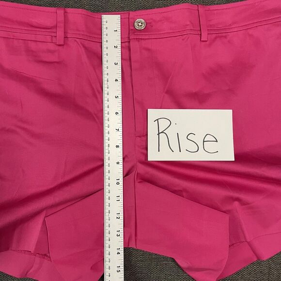 NEW‎ LRL Lauren Ralph Lauren Khaki Shorts Satin Cotton Blend Pink Sz 16 Vintage - Picture 4 of 8